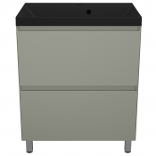 Тумба с раковиной Style Line Манхэттен ЛС-00002376/СС-00002471 70 2 ящика Plus олива/антрацит