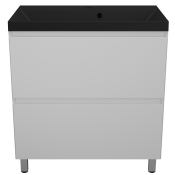 Тумба с раковиной Style Line Манхэттен ЛС-00002371/СС-00002474 80 2 ящика Plus белый матовый/антрацит