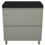 Тумба под раковину Style Line Манхэттен ЛС-00002373/СС-00002474 80 2 ящика Plus олива/антрацит