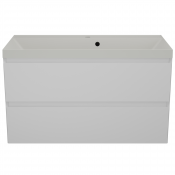 Тумба с раковиной Style Line Манхэттен ЛС-00002356/СС-00002478 100 2 ящика Plus белый матовый/жасмин