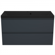 Тумба с раковиной Style Line Манхэттен ЛС-00002357/СС-00002477 100 2 ящика Plus графит/антрацит