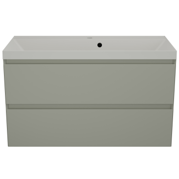 Тумба с раковиной Style Line Манхэттен ЛС-00002358/СС-00002478 100 2 ящика Plus олива/жасмин