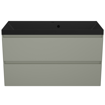 Тумба с раковиной Style Line Манхэттен ЛС-00002358/СС-00002477 100 2 ящика Plus олива/антрацит