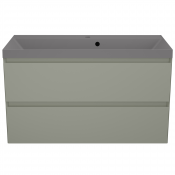 Тумба с раковиной Style Line Манхэттен ЛС-00002358/СС-00002479 100 2 ящика Plus олива/серый шелк