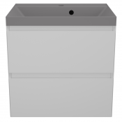 Тумба с раковиной Style Line Манхэттен ЛС-00002365/СС-00002469 60 2 ящика Plus белый матовый/серый шелк