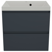 Тумба с раковиной Style Line Манхэттен ЛС-00002366/СС-00002468 60 2 ящика Plus графит/жасмин
