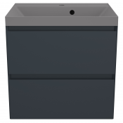 Тумба с раковиной Style Line Манхэттен ЛС-00002366/СС-00002469 60 2 ящика Plus графит/серый шелк