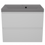 Тумба с раковиной Style Line Манхэттен ЛС-00002362/СС-00002473 70 2 ящика Plus белый матовый/серый шелк