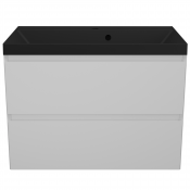 Тумба с раковиной Style Line Манхэттен ЛС-00002359/СС-00002474 80 2 ящика Plus белый матовый/антрацит