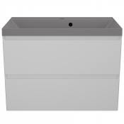 Тумба с раковиной Style Line Манхэттен ЛС-00002359/СС-00002476 80 2 ящика Plus белый матовый/серый шелк