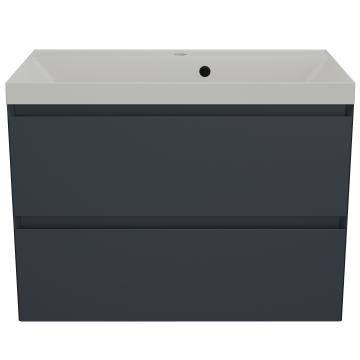Тумба с раковиной Style Line Манхэттен ЛС-00002360/СС-00002475 80 2 ящика Plus графит/жасмин