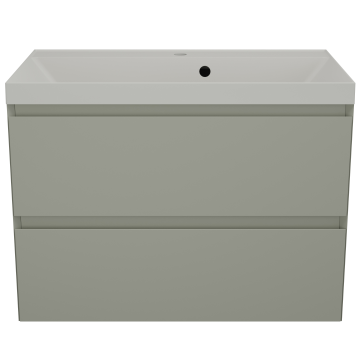Тумба с раковиной Style Line Манхэттен ЛС-00002361/СС-00002475 80 2 ящика Plus олива/жасмин