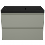Тумба с раковиной Style Line Манхэттен ЛС-00002361/СС-00002474 80 2 ящика Plus олива/антрацит