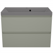 Тумба с раковиной Style Line Манхэттен ЛС-00002361/СС-00002476 80 2 ящика Plus олива/серый шелк