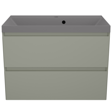Тумба с раковиной Style Line Манхэттен ЛС-00002361/СС-00002476 80 2 ящика Plus олива/серый шелк