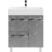 Тумба с раковиной Vod-ok Мальта 70 R с ящиками мрамор серый