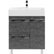 Тумба с раковиной Vod-ok Мальта 70 R с ящиками серый камень