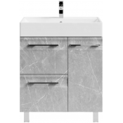 Тумба с раковиной Vod-ok Мальта 70 R с ящиками мрамор белый