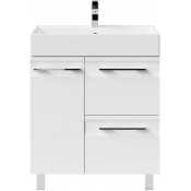 Тумба под раковину Vod-ok Мальта 70 L с ящиками белый глянец