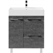 Тумба с раковиной Vod-ok Мальта 70 L с ящиками, серый камень 57806