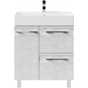 Тумба с раковиной Vod-ok Мальта 70 L с ящиками белый камень