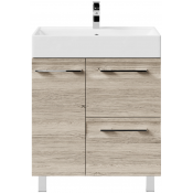 Тумба с раковиной Vod-ok Мальта 70 L с ящиками ореховый дубослив светлый