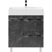 Тумба под раковину Vod-ok Мальта 70 L с ящиками мрамор графит
