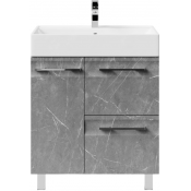 Тумба под раковину Vod-ok Мальта 70 L с ящиками мрамор серый