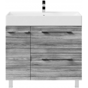 Тумба под раковину Vod-ok Мальта 90 L лиственница структурная контрастно-серая 64202