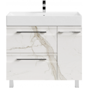 Тумба под раковину Vod-ok Мальта 90 R мрамор белый натур милк