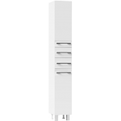 Шкаф-пенал Vod-ok Мальта 30 L с бельевой корзиной, белый глянец