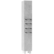 Шкаф-пенал Vod-ok Мальта 30 L с бельевой корзиной мрамор белый