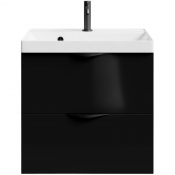 Тумба c раковиной Vod-ok Марко 60 черный/черный глянец