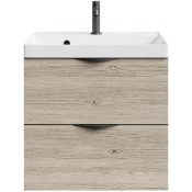 Тумба c раковиной Vod-ok Марко 60 черный/дубослив ореховый светлый 3445