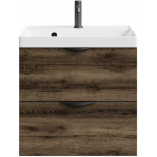 Тумба c раковиной Vod-ok Марко 60 черный/дуб крымский коричневый