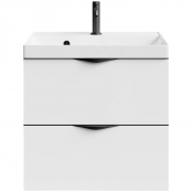 Тумба c раковиной Vod-ok Марко 60 черный/белый глянец