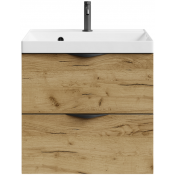 Тумба c раковиной Vod-ok Марко 60 черный/дуб тортуга