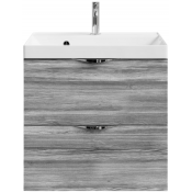 Тумба под раковину Vod-ok Марко 60 хром/лиственница структурная контрастно-серая