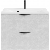 Тумба c раковиной Vod-ok Марко 75 черный/белый камень 57805