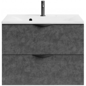 Тумба под раковину Vod-ok Марко 75 черный/серый камень