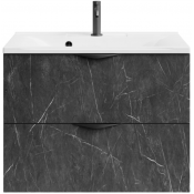 Тумба под раковину Vod-ok Марко 75 черный/мрамор графит