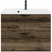 Тумба под раковину Vod-ok Марко 75 черный/дуб крымский коричневый