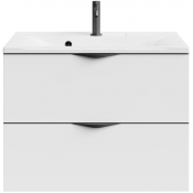 Тумба c раковиной Vod-ok Марко 75 черный/белый глянец