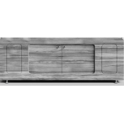 Экран-купе для ванны Vod-ok Лидер 150 лиственница структурная контрастно-серая