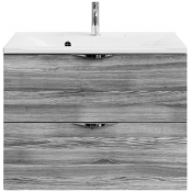 Тумба c раковиной Vod-ok Марко 75 хром/лиственница структурная контрастно-серая 64202