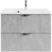 Тумба под раковину Vod-ok Марко 75 хром/мрамор белый
