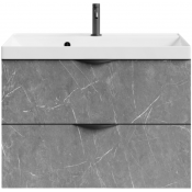 Тумба под раковину Vod-ok Марко 80 черный/мрамор серый софт тач 4044-1