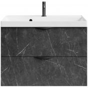 Тумба c раковиной Vod-ok Марко 80 черный/мрамор графит