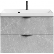 Тумба под раковину Vod-ok Марко 80 черный/мрамор белый софт тач 4044-2