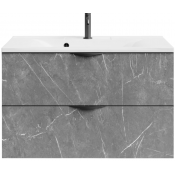 Тумба под раковину Vod-ok Марко 90 черный/мрамор серый софт тач 4044-1